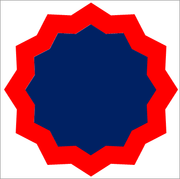 Modrý a červený kruh